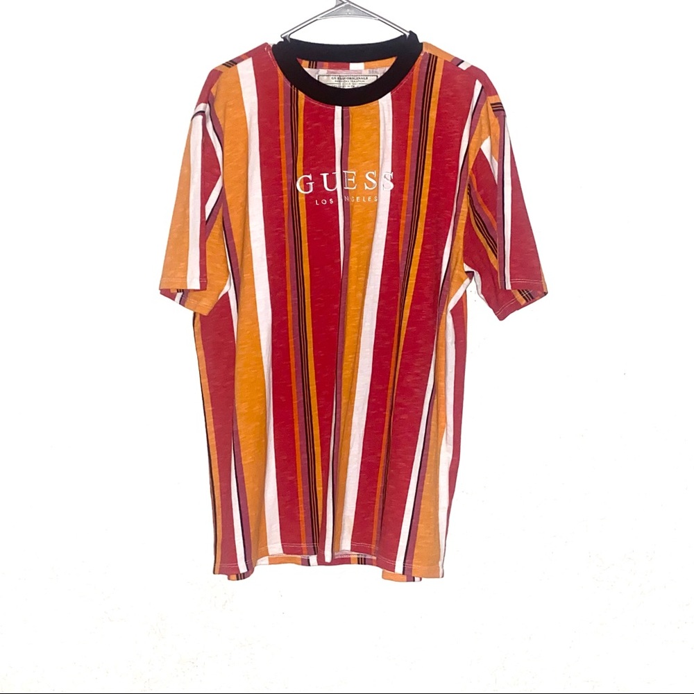 Guess Originals Los Angeles Vertical Striped T-Shirt M